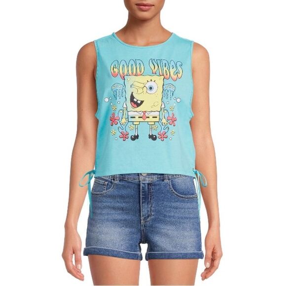Women’s Juniors SpongeBob Tweety & Mickey Side Tie Knit Tank Tops 2-Pack Size 3X - Picture 9 of 11